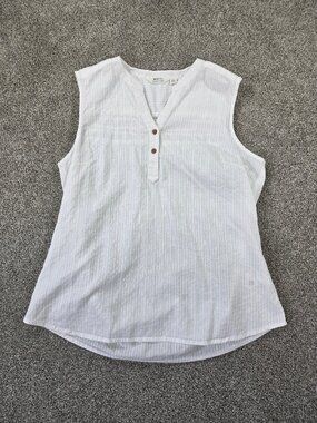 Mountain Warehouse Women Sleeveless Top Size 10 White Minimalist Outdoor Coastal